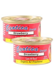Exotica 2-Piece Strawberry Scent Organic Air Freshener, Pink