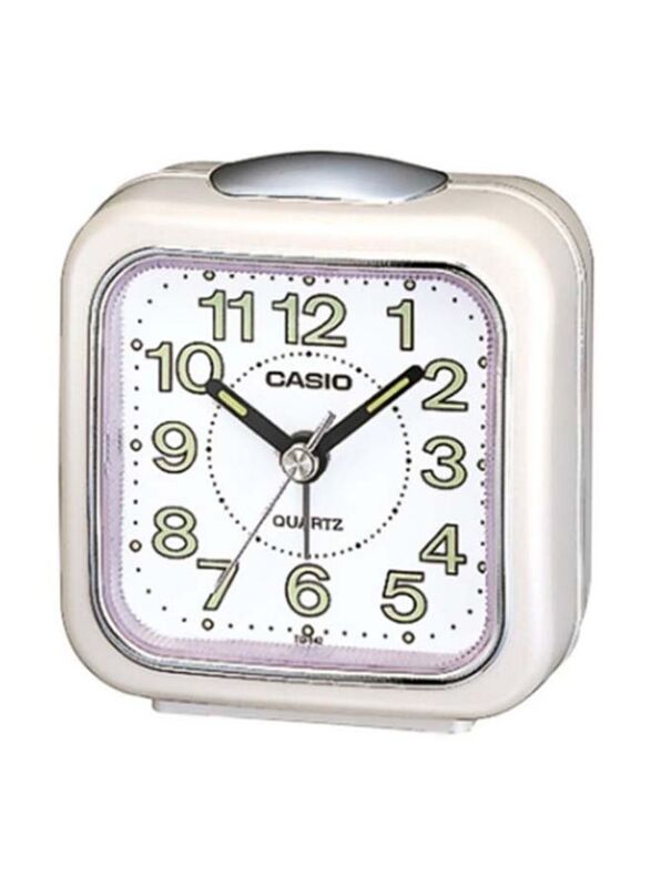 Casio Analog Alarm Clock, White