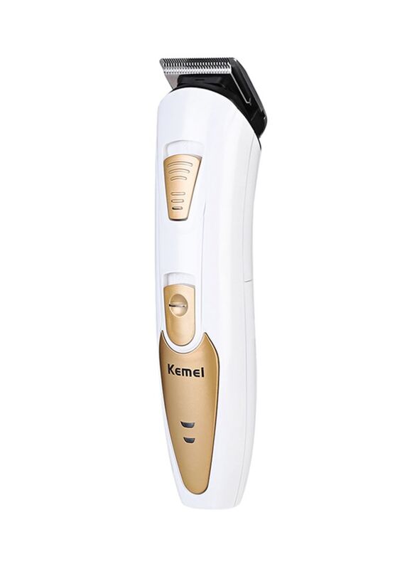 Kemei Rechargeable Electric Professional Hair Trimmer, Km - 1305, White/Gold