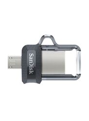 SanDisk 16GB Ultra Dual USB Flash Drive, Silver/Black