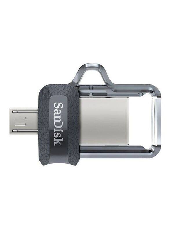 SanDisk 32GB Ultra Dual USB Flash Drive, Silver/Black