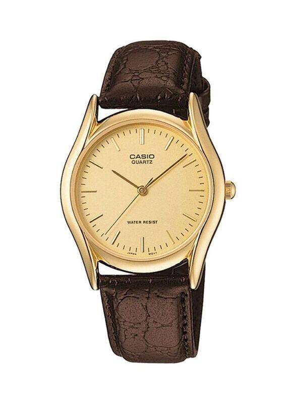 

Casio Analog Watch for Women with Leather Band, Water Resistant, LTP1094Q-9ARDF, Brown-Gold