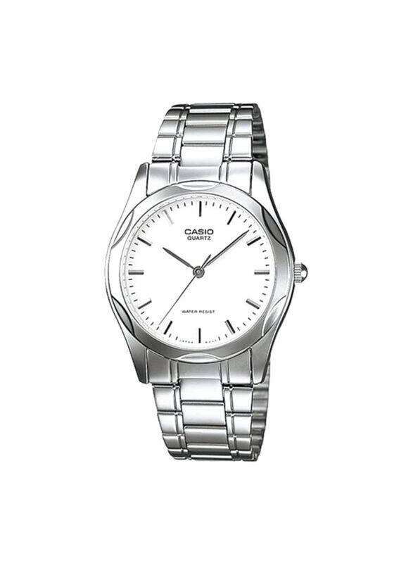 

Casio Enticer Analog Watch for Women with Stainless Steel Band, Water Resistant, LTP 1275 D - 7A, Silver/White