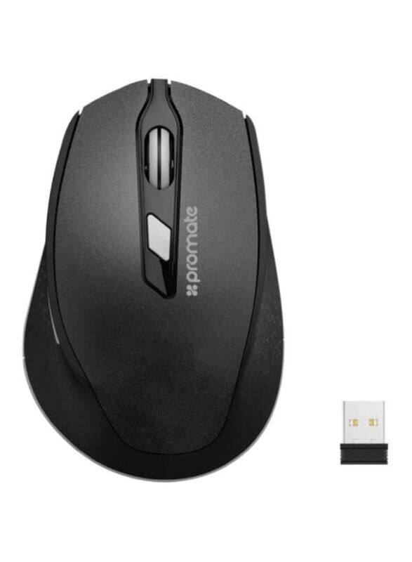 

Promate Clix-6 Wireless Optical Mouse, Black/Grey