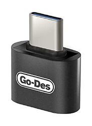 Go-Des USB Type-C OTG Adapter, USB Type-C to USB 3.0 for Smartphones/Tablets, Black