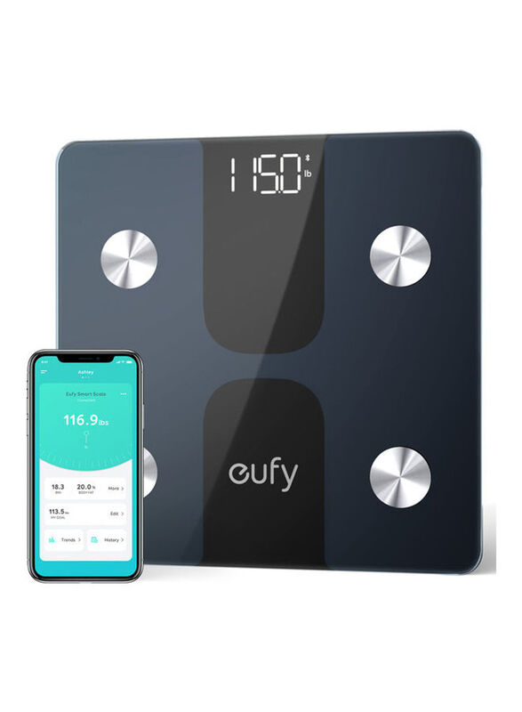 Eufy Smart Weighing Scale with Bluetooth, C1, Black
