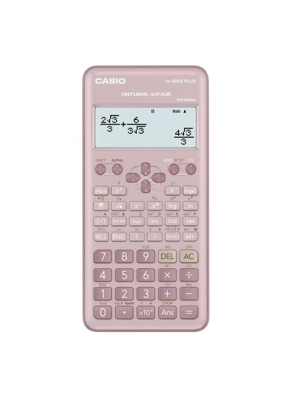 Casio Plus-PK 2nd Edition Non-Programmable Scientific Calculator, Fx-82ES, Pink