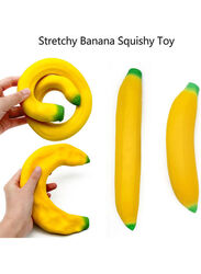 Non-Toxic Stretchy & Floppy Banana Stress Relief Squishy Toy, Yellow/Green
