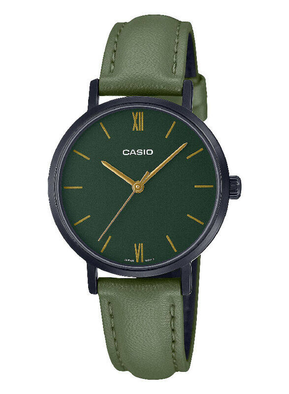 Casio analog cheap leather watch