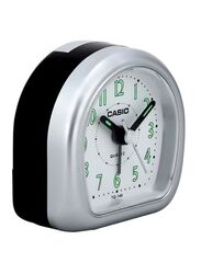 Casio Analog Alarm Desk Clock, Black/White/Silver
