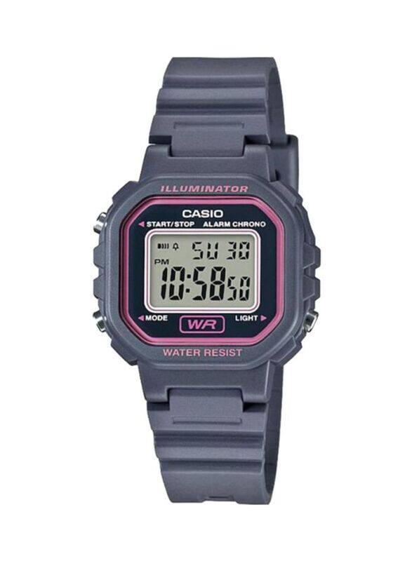 

Casio Illuminator Digital Watch for Women with Resin Band, Water Resistant, LA-20WH-8AEF, Grey-Multicolour