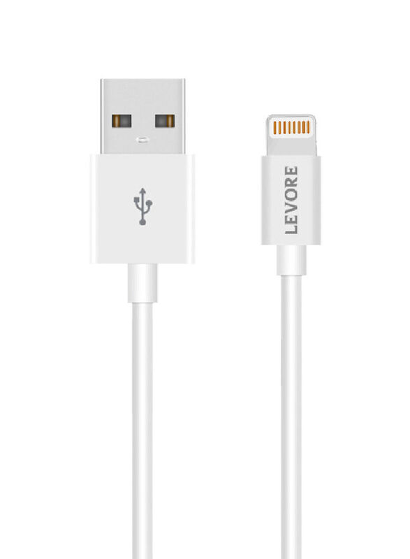 Levore 1-Meter PVC Lightning Cable, USB Type A to Lightning for Apple Devices, White