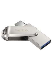 SanDisk 256GB Ultra Dual Luxe USB Flash Drive, Silver