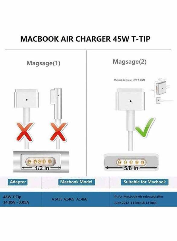 Apple 45W Magsafe 2 Power Adapter for MacBook Air, White