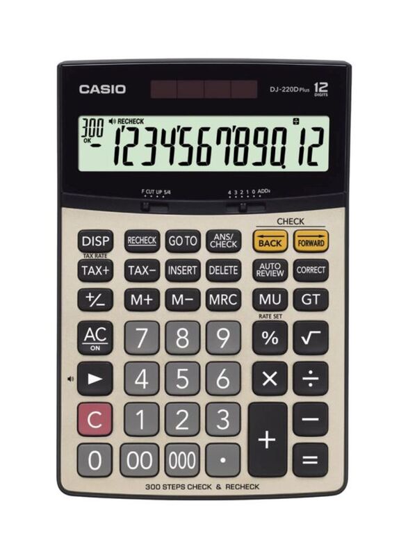 Casio 12-Digits Calculator, DJ-220DPLUS-WA-DP, Silver