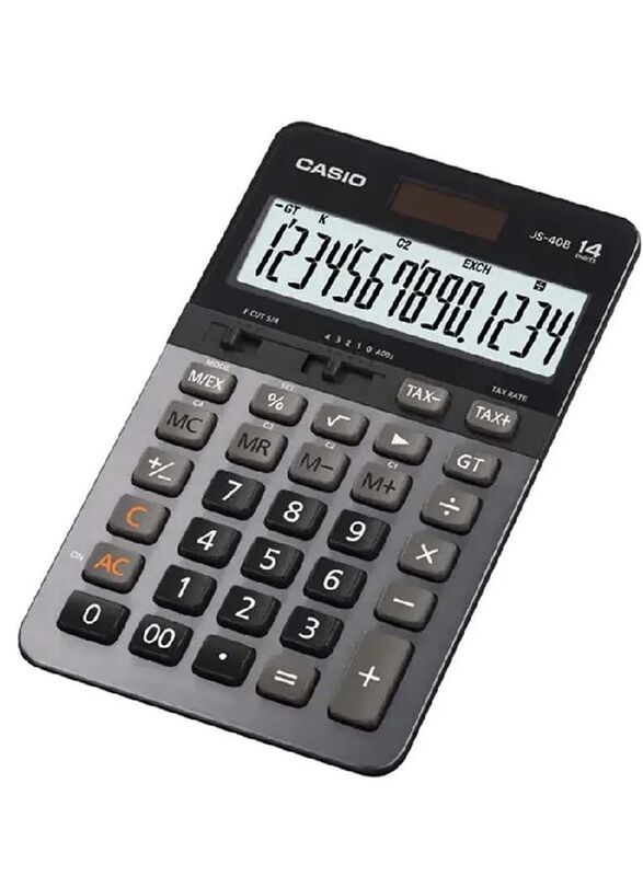 Casio 14 Digits Office Calculator, JS-40B, Grey/Black