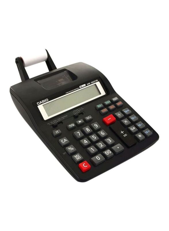 Casio 12-Digits Printing Calculator, HR-150RC, Black/Grey