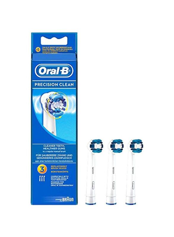 Oral B Precision Clean Electric Toothbrush Heads, White, 3 Piece