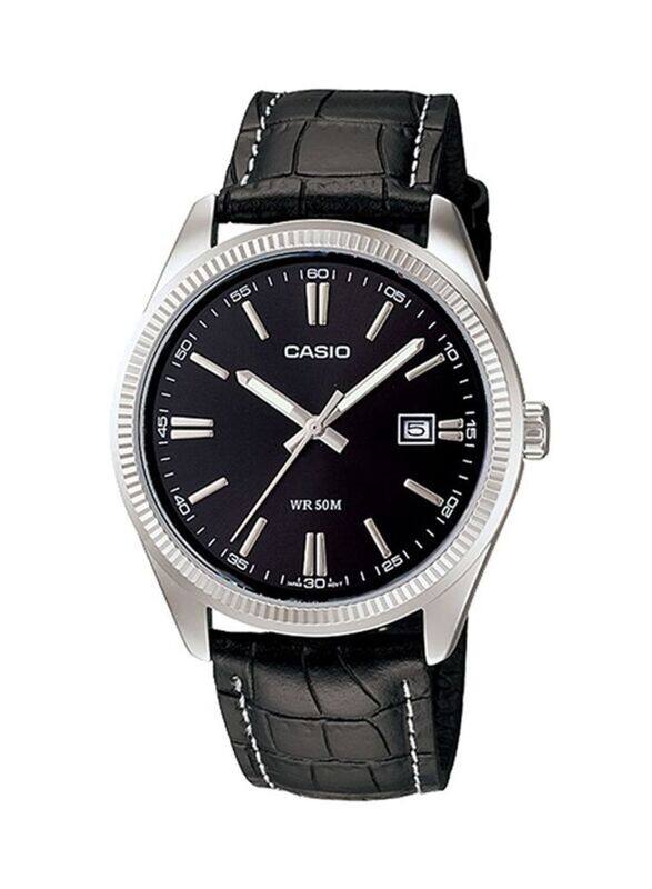 

Casio Enticer Analog Wrist Watch for Women with Leather Band, Water Resistant, LTP-1302L-1AV, Black