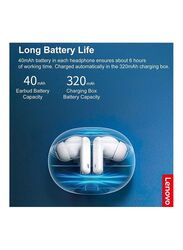 Lenovo XT98 Live Pods Wireless In-Ear Noise Cancelling Earbuds, White