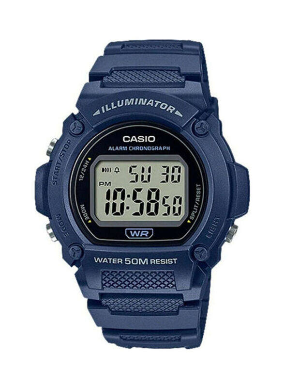 

Casio Digital Watch for Men with Silicone Band, Wrist Watch -13, Dark Blue-Silver