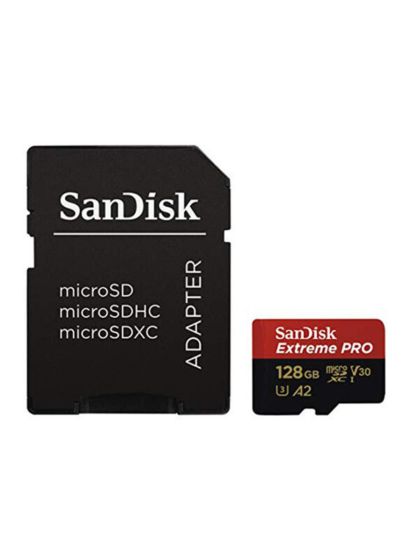 Sandisk 128GB microSDXC Memory Card, Black/Red