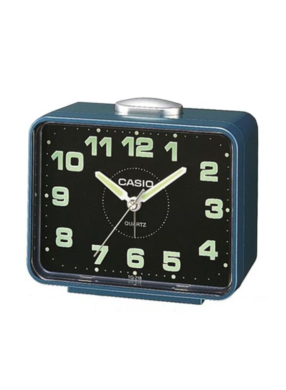 Casio Table Analog Alarm Clock, Blue/Silver