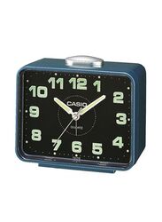 Casio Table Analog Alarm Clock, Blue/Silver