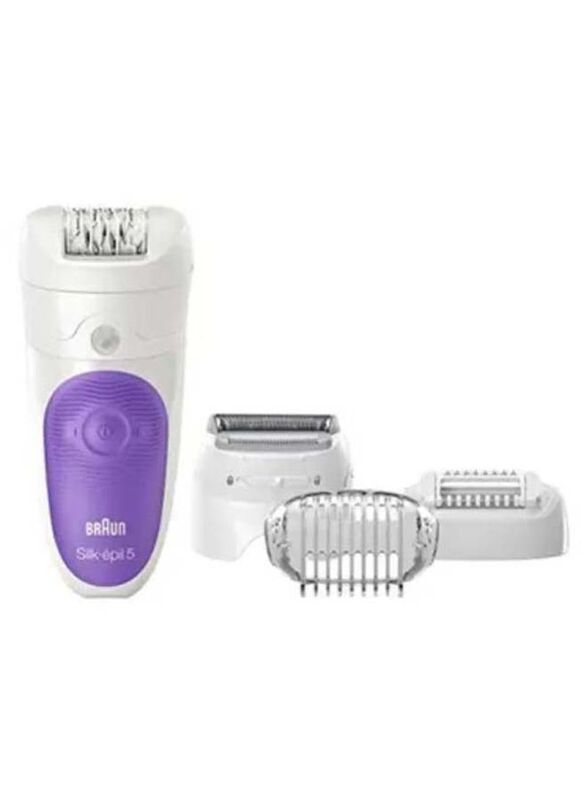 Braun Silk-Epil 5 Wet & Dry Cordless Epilator, SE-5541, White/Purple