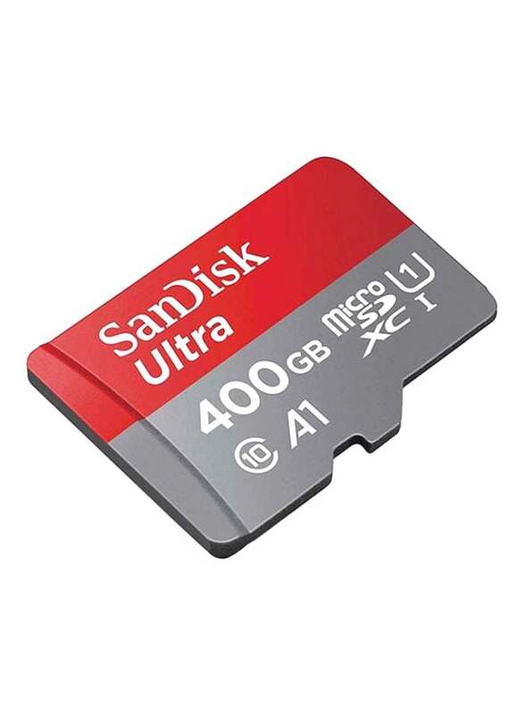 Sandisk 400GB microSD Memory Card, Red/Grey