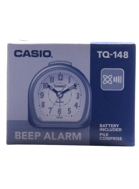 Casio TQ-148-1DF Analog Alarm Desk Clock, Black/Green/White