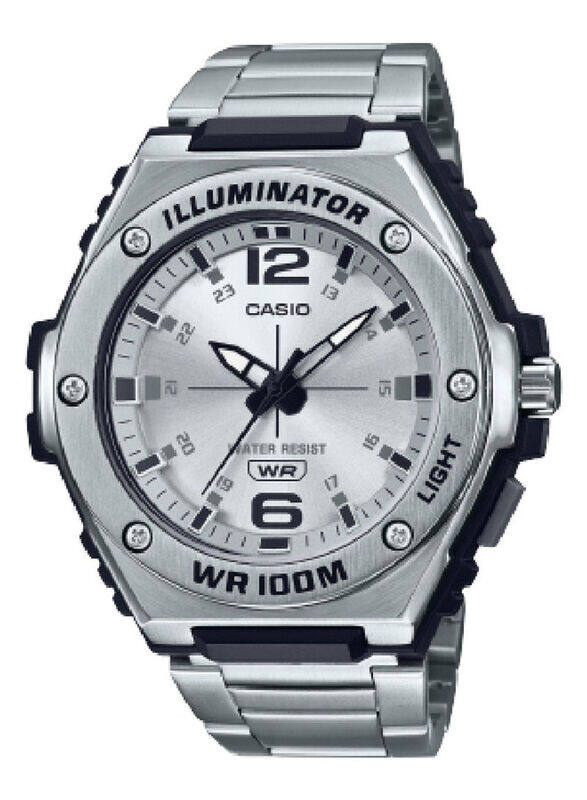 

Casio Analog Watch for Men with Stainless Steel Band, MWA-100HD-7AV, Silver