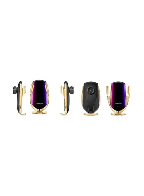 Clamping Wireless Car Charger, Gold/Black