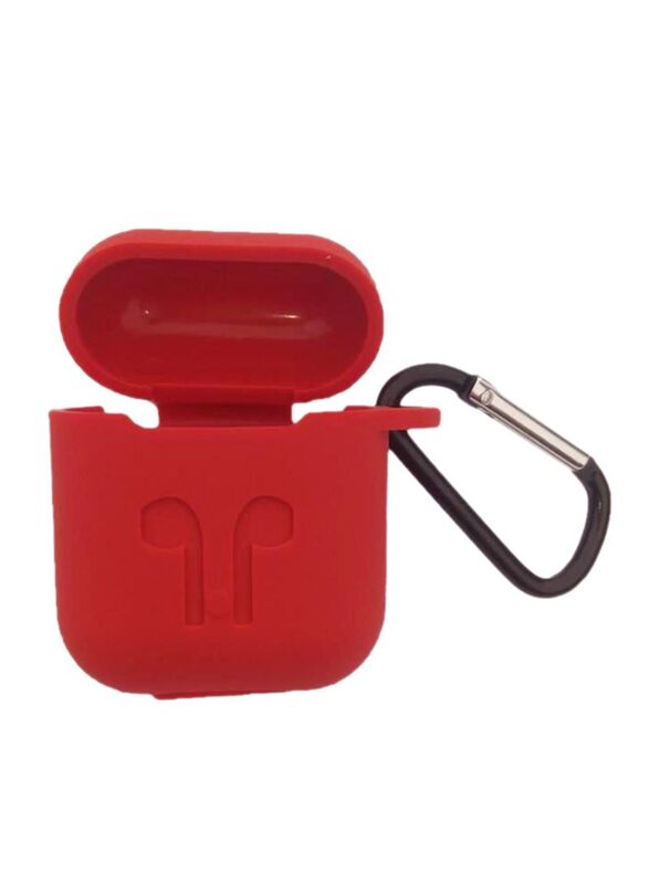 Apple AirPods Protecting Case Cover with Carabiner, Red