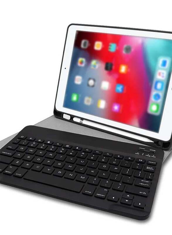Apple iPad Air 1 & iPad Air 2 & iPad Pro 9.7 & iPad 9.7 2017-18 Wireless Bluetooth English Keyboard With Case Cover, Black