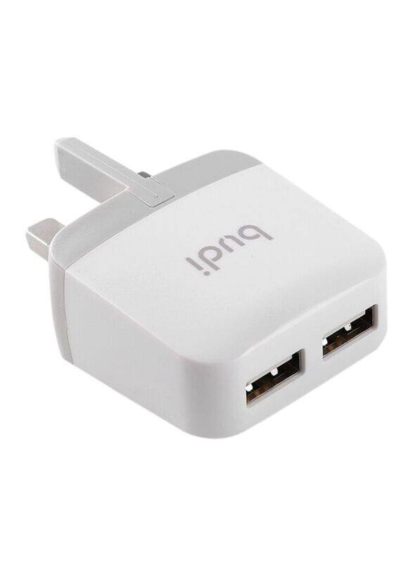 

Budi Dual USB Port Adapter, White