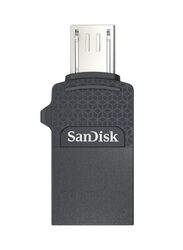 SanDisk 64GB Dual USB Flash Drive, Black/Silver