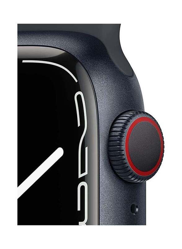 Apple Watch Series 7 45mm Smartwatch, GPS + Cellular Aluminium Case with Sport Band, Midnight