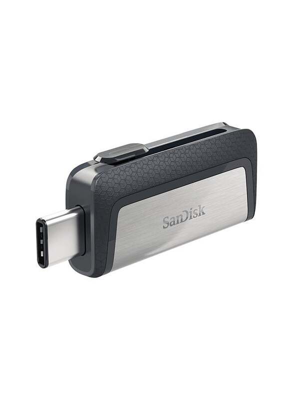 SanDisk 16GB Ultra Dual USB Flash Drive, Black/Silver