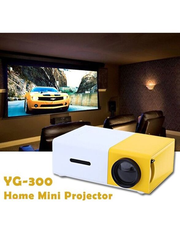 OEE YG300 LCD FHD 1080P Mini Portable Home Theatre Cinema LED Projector for Video Media Player, 40181, Yellow