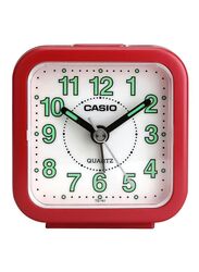 Casio TQ-141-4DF Analog Alarm Desk Clock, Red/Black/Green