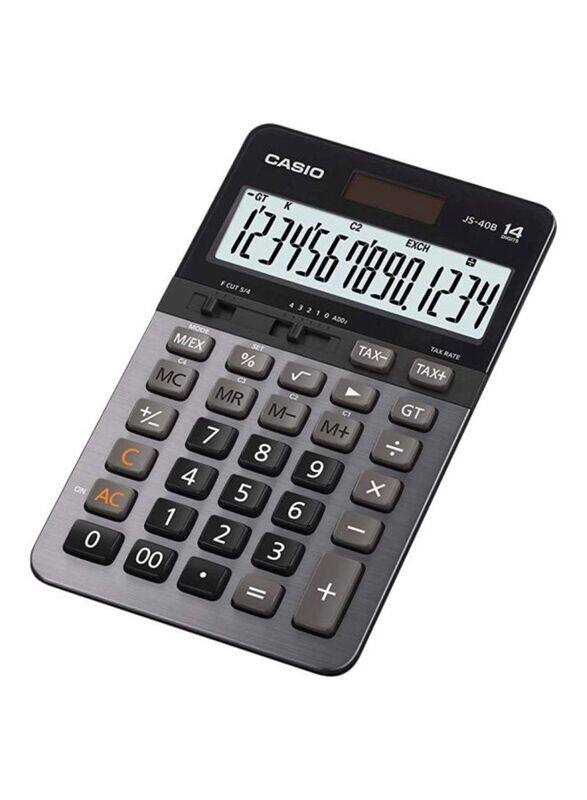 

Casio 14-Digits GT Dual Power Calculator, JS-40B-BK, Grey/Black/White