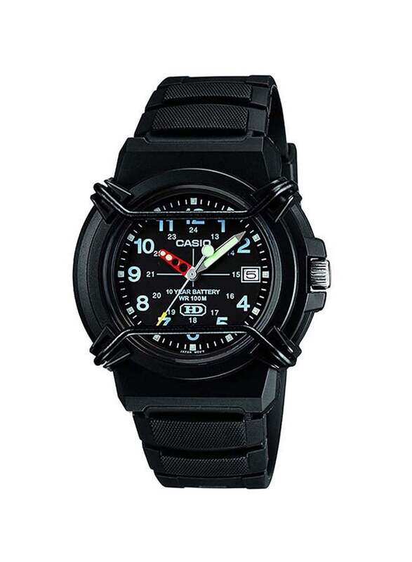 

Casio Youth Wrist Analog Watch for Men with Silicone Band, Water Resistant, HDA-600B-1BVDF, Black