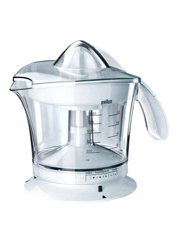 Braun Multiquick 3 Citrus Juicer, 20W, MPZ9, White/Clear