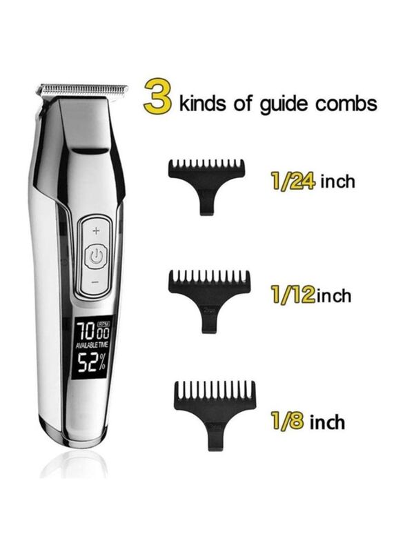 Kemei Rechargeable Electric Hair Clippers Trimmer, SilverSilver