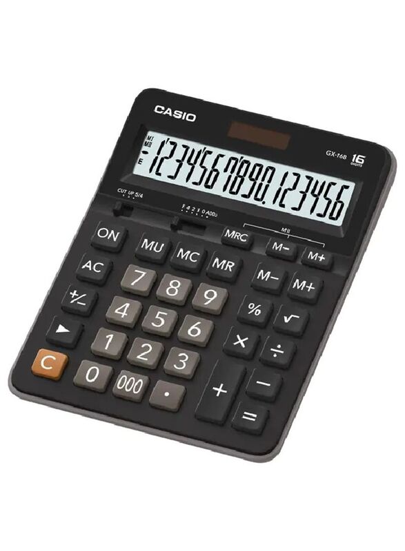Casio 16-Digit Basic Calculator, GX-16b, Black