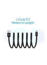 Promate LinkMate-U2F Micro USB Data Sync Charging Cable, Black