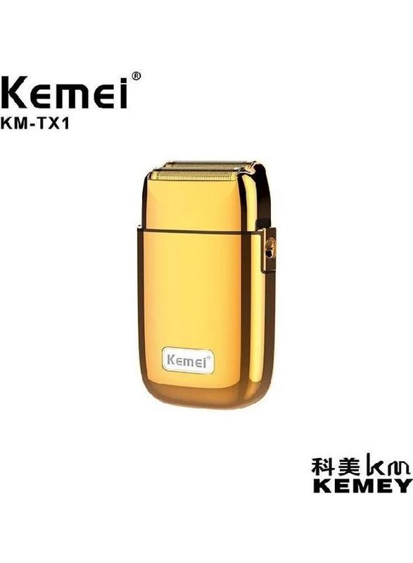 Kemei KM-TX1 Electric Rechargeable Beard Shaver, Gold