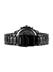 Curren Analog Watch for Men with Stainless Steel Band, Splash Resistant & Chronograph, WT-CU-8020-B#D5, Black