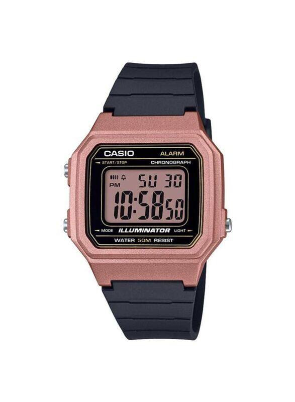 

Casio Youth Digital Watch Unisex with Resin Band, Water Resistant, W-217HM-5AV, Black-Yellow